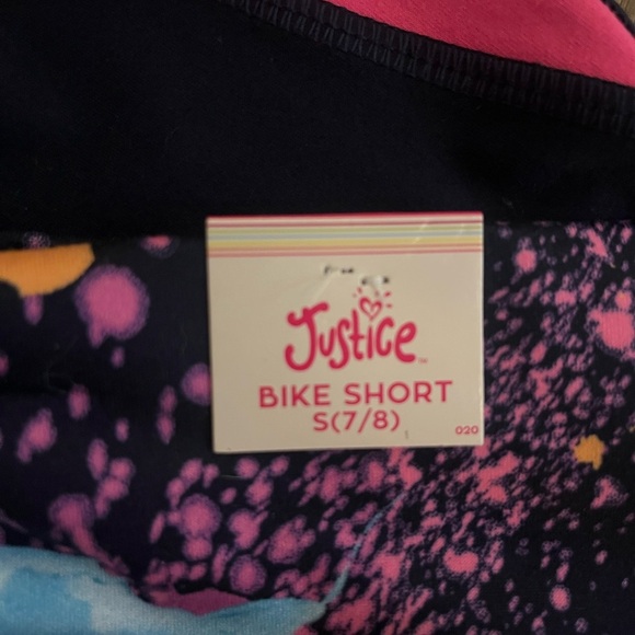 *New With Tags* Justice Sport navy and Pink Bike Shorts - Picture 2 of 2